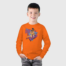 Лонгслив хлопковый детский Born to be bad - Арнольд Шварценеггер, цвет: оранжевый — фото 2