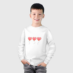 Лонгслив хлопковый детский Сердечки - символ любви, цвет: белый — фото 2