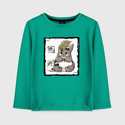 Лонгслив хлопковый детский Тоторо малыш, цвет: зеленый