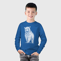 Лонгслив хлопковый детский Медведь на горе, цвет: синий — фото 2