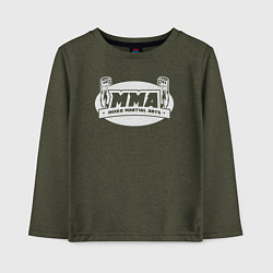 Лонгслив хлопковый детский MMA sport, цвет: меланж-хаки