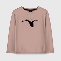 Лонгслив хлопковый детский Аист трафарет, цвет: пыльно-розовый