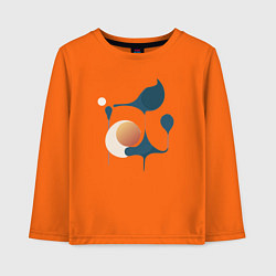 Лонгслив хлопковый детский Абстрактный фон - абстракция солнце и пятна, цвет: оранжевый
