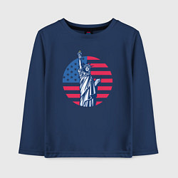 Лонгслив хлопковый детский Statue of Liberty, цвет: тёмно-синий