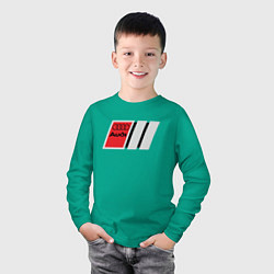 Лонгслив хлопковый детский Audi logo, цвет: зеленый — фото 2