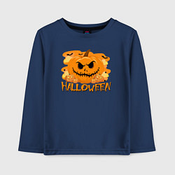 Лонгслив хлопковый детский Orange holiday halloween, цвет: тёмно-синий