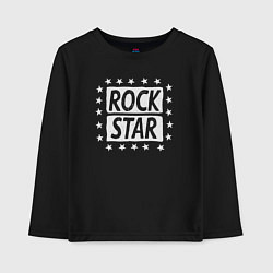 Лонгслив хлопковый детский Star rock, цвет: черный