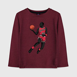 Лонгслив хлопковый детский Retro Jordan, цвет: меланж-бордовый