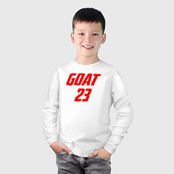 Лонгслив хлопковый детский Goat 23, цвет: белый — фото 2