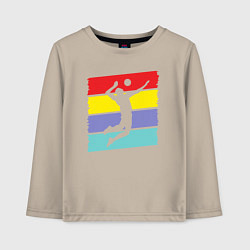 Лонгслив хлопковый детский Bright volleyball, цвет: миндальный