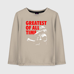 Лонгслив хлопковый детский Jordan greatest of all time, цвет: миндальный