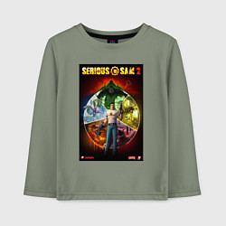 Лонгслив хлопковый детский Serious Sam 2 - all bosses, цвет: авокадо