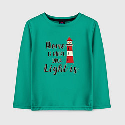 Лонгслив хлопковый детский Маяк ретро, цвет: зеленый