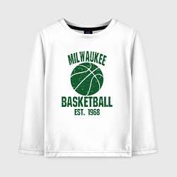 Лонгслив хлопковый детский Milwaukee basketball 1968, цвет: белый