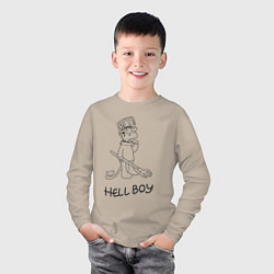 Лонгслив хлопковый детский Bart hellboy Lill Peep, цвет: миндальный — фото 2