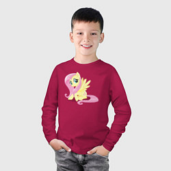Лонгслив хлопковый детский Флаттершай из My Little Pony в кино, цвет: маджента — фото 2