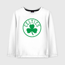 Лонгслив хлопковый детский Boston Celtics clover, цвет: белый