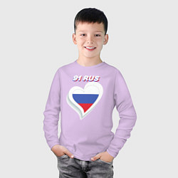 Лонгслив хлопковый детский 91 регион Калининградская область, цвет: лаванда — фото 2