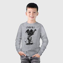 Лонгслив хлопковый детский Славянский ворон и боевой топор, цвет: меланж — фото 2