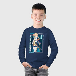 Лонгслив хлопковый детский Джинн Гуннхильдр из геншина, цвет: тёмно-синий — фото 2