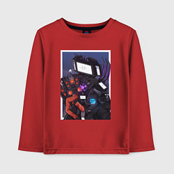 Лонгслив хлопковый детский ТВ Мен со Спикерменом и Камераменом, цвет: красный