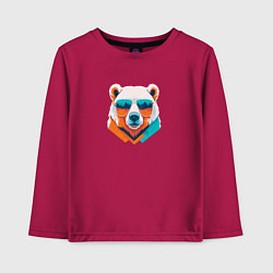 Лонгслив хлопковый детский Стильный полярный медведь, цвет: маджента
