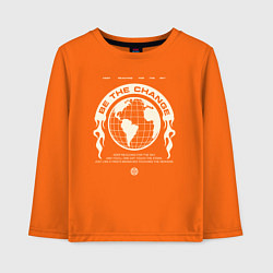 Детский лонгслив Be the change