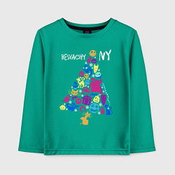 Лонгслив хлопковый детский Кошмар перед рождеством - Тим Бёртон, цвет: зеленый