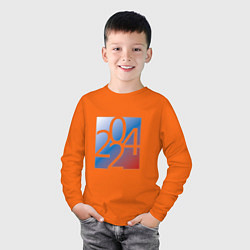 Лонгслив хлопковый детский Россия 2024 год, цвет: оранжевый — фото 2