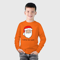 Лонгслив хлопковый детский Криповый Санта, цвет: оранжевый — фото 2