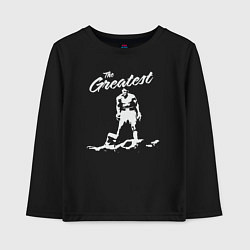 Лонгслив хлопковый детский Величайший Мухаммед Али, цвет: черный