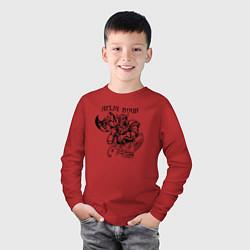 Лонгслив хлопковый детский Ярый воин, цвет: красный — фото 2