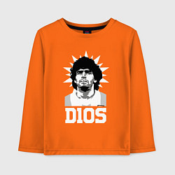 Лонгслив хлопковый детский Dios Diego Maradona, цвет: оранжевый
