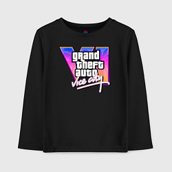 Лонгслив хлопковый детский Gta 6 vice city, цвет: черный