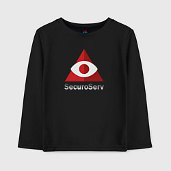 Лонгслив хлопковый детский SecuroServ - private security organization, цвет: черный