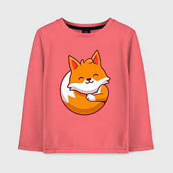 Лонгслив хлопковый детский Orange fox, цвет: коралловый