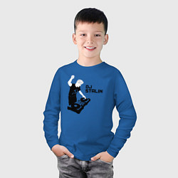Лонгслив хлопковый детский Диджей Сталин, цвет: синий — фото 2