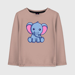 Лонгслив хлопковый детский Милый слоник, цвет: пыльно-розовый