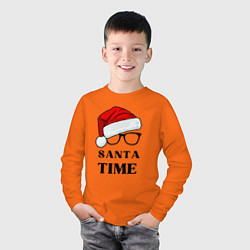 Лонгслив хлопковый детский Время санты клауса, цвет: оранжевый — фото 2