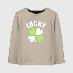 Лонгслив хлопковый детский Lucky day, цвет: миндальный