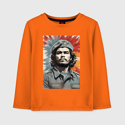Лонгслив хлопковый детский Портрет Че Гевара, цвет: оранжевый