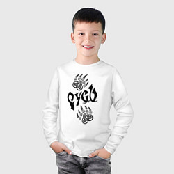 Лонгслив хлопковый детский Символика Руси, цвет: белый — фото 2