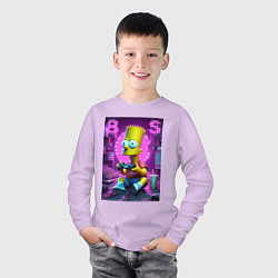 Лонгслив хлопковый детский Bart Simpson - cool gamer, цвет: лаванда — фото 2