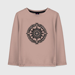 Лонгслив хлопковый детский Роза ветров, цвет: пыльно-розовый