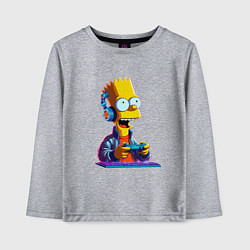 Лонгслив хлопковый детский Bart is an avid gamer, цвет: меланж