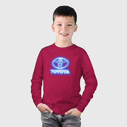 Лонгслив хлопковый детский Toyota neon, цвет: маджента — фото 2