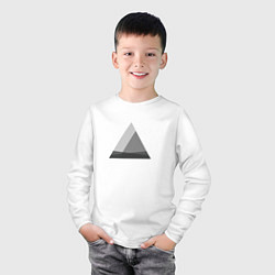 Лонгслив хлопковый детский Минималистичные треугольники, цвет: белый — фото 2