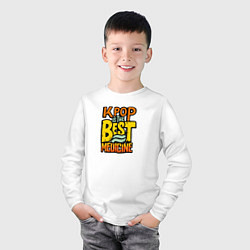 Лонгслив хлопковый детский K-pop slogan, цвет: белый — фото 2