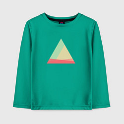 Лонгслив хлопковый детский Абстрактные цветные треугольники, цвет: зеленый