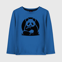 Лонгслив хлопковый детский Сидящая чёрная панда, цвет: синий